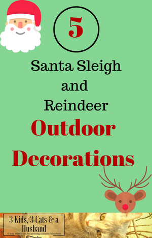 Santa Sleigh And Reindeer Outdoor Decorations Lighted Flying