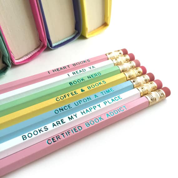 Gift Set of 7 Book Lover Pencils