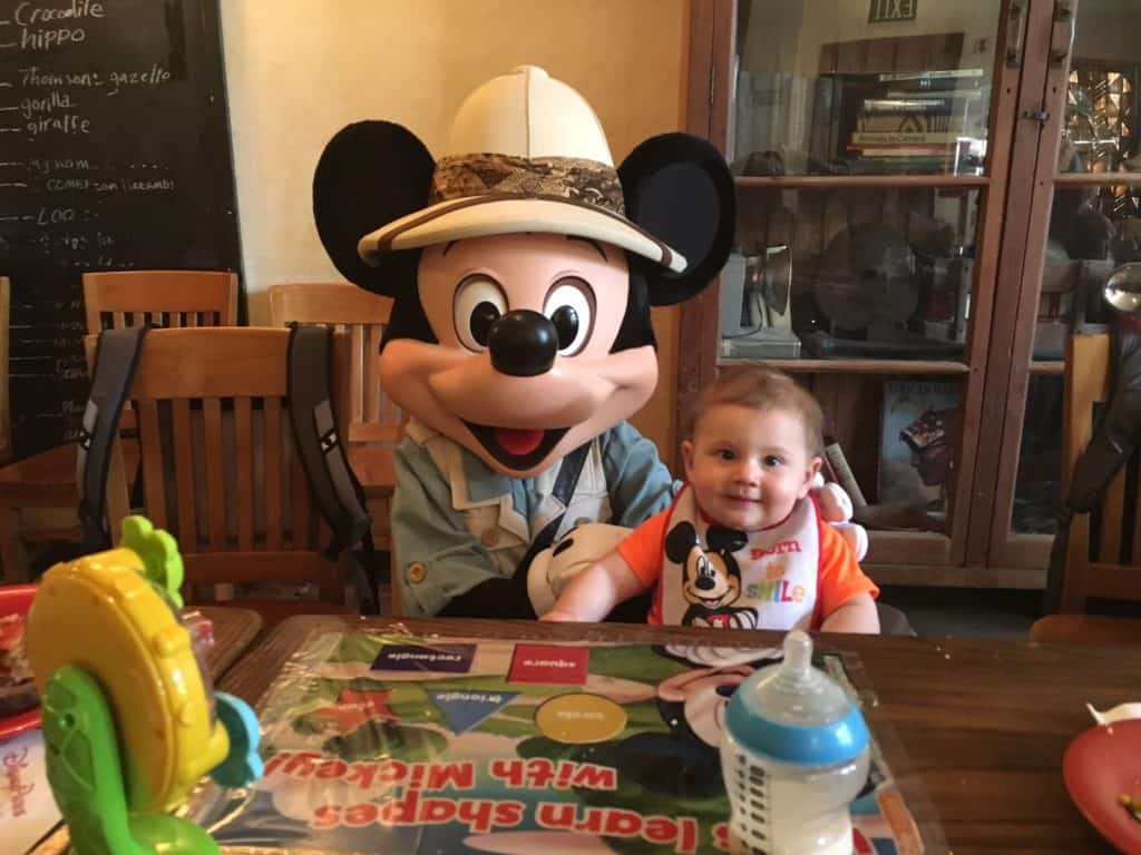 Mickey Mouse at Tusker House character breakfast in Animal Kingdom