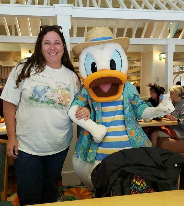 Donald Duck at Cape May Cafe character breakfast