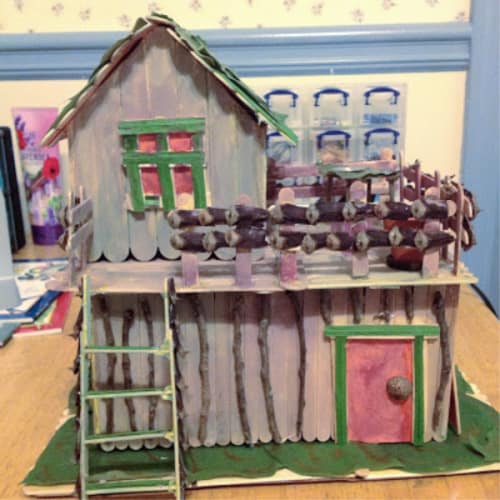 Fairy house with popsicle sticks