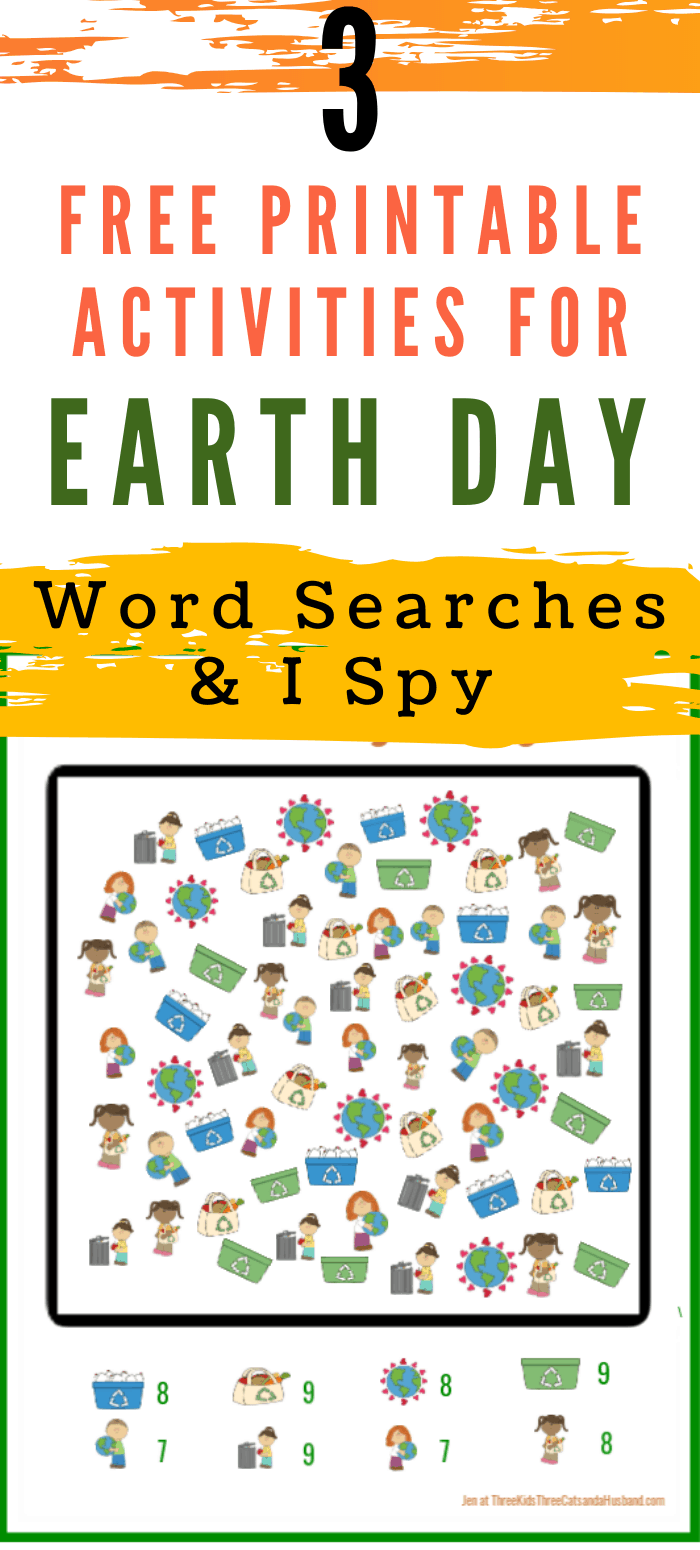 Earth Day Printable Activities: Word Searches and I Spy