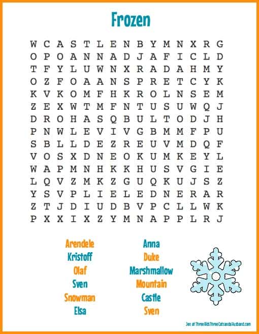 8 free printable disney princess word searches