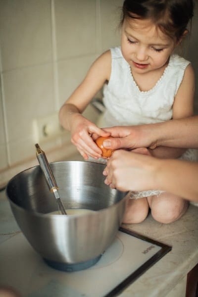 Baking with kids indoor activity