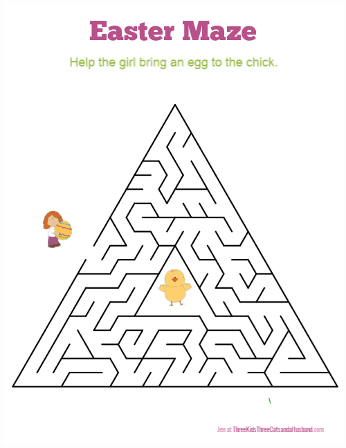 3 free printable easter bunny mazes