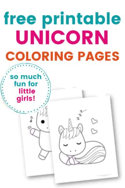 4 free printable unicorn coloring pages for kids