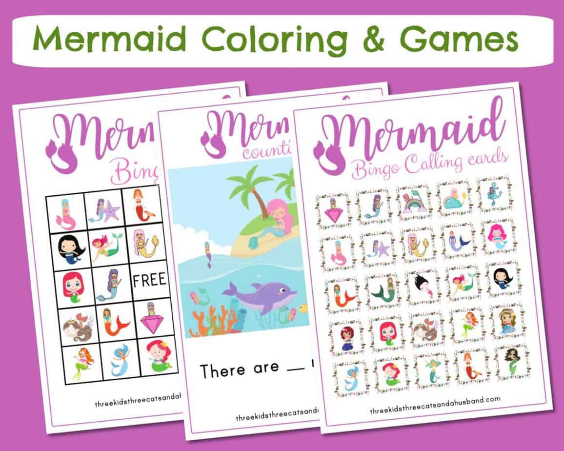 3 Free Printable Mermaid Coloring Pages for Girls