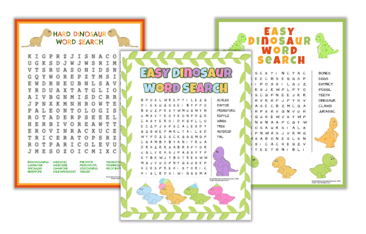 free printable dinosaur word searches easy challenging