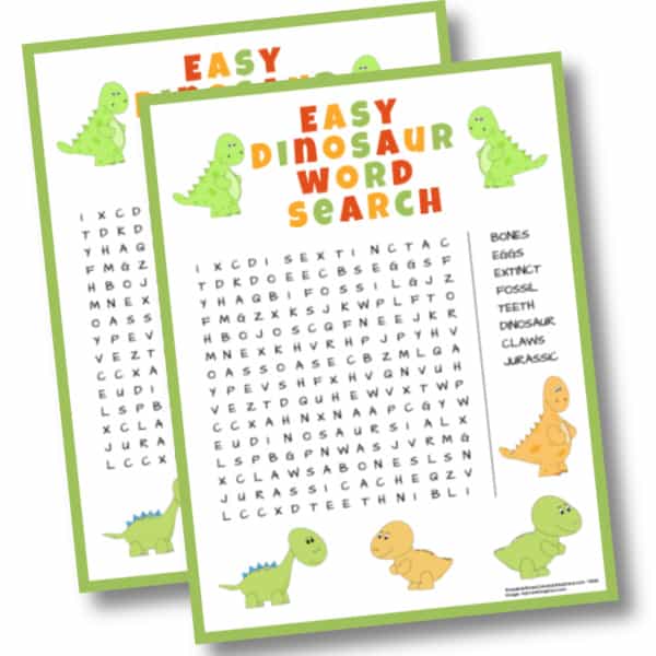 Free Printable Dinosaur Word Searches (Easy & Challenging)