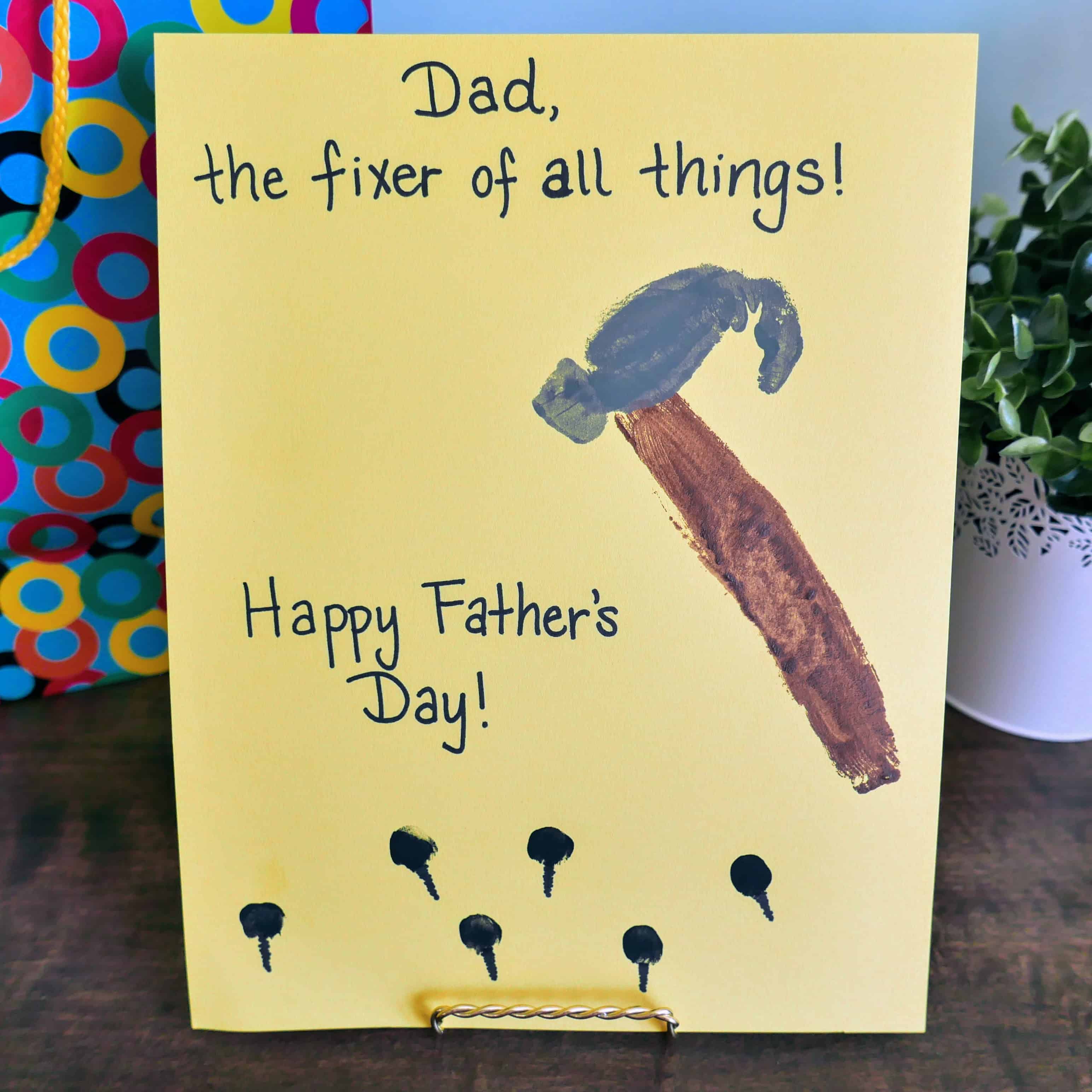 father's day card made by toddlers