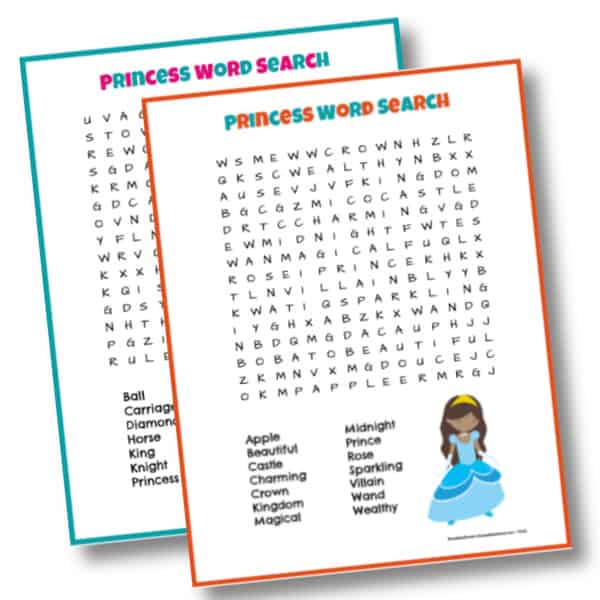 Princess Word Search Printable