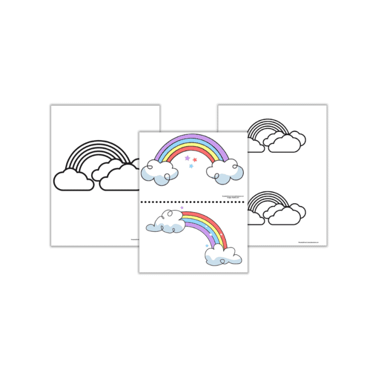 Free Rainbow Templates to Color &amp; Print