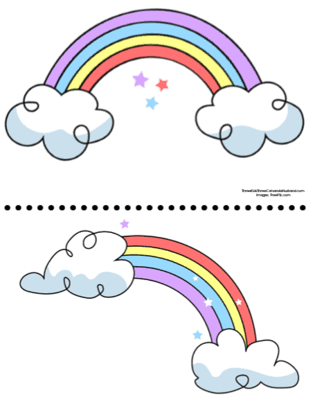 free rainbow templates to color print