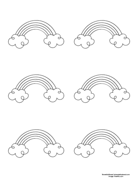 free rainbow templates to color print