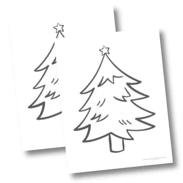 Christmas tree with star template