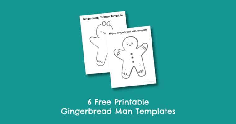6 Free Printable Gingerbread Man Templates (small & large)