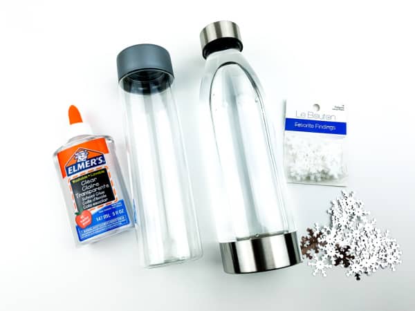 Materials for winter snowflake sensory bottle