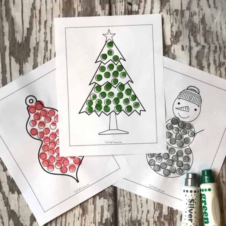 Image for Free Christmas Dot Marker Printable 