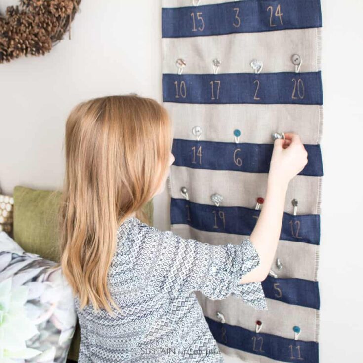 Image for Easy DIY Advent Calendar with Ribbon and Burlap