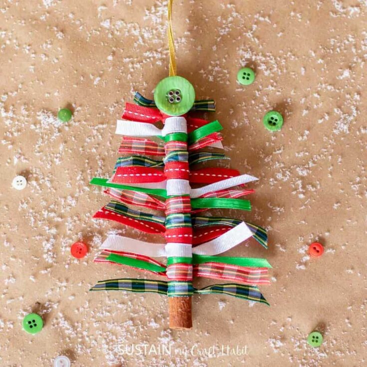 Image for Simple Cinnamon Stick Ribbon Tree Ornaments