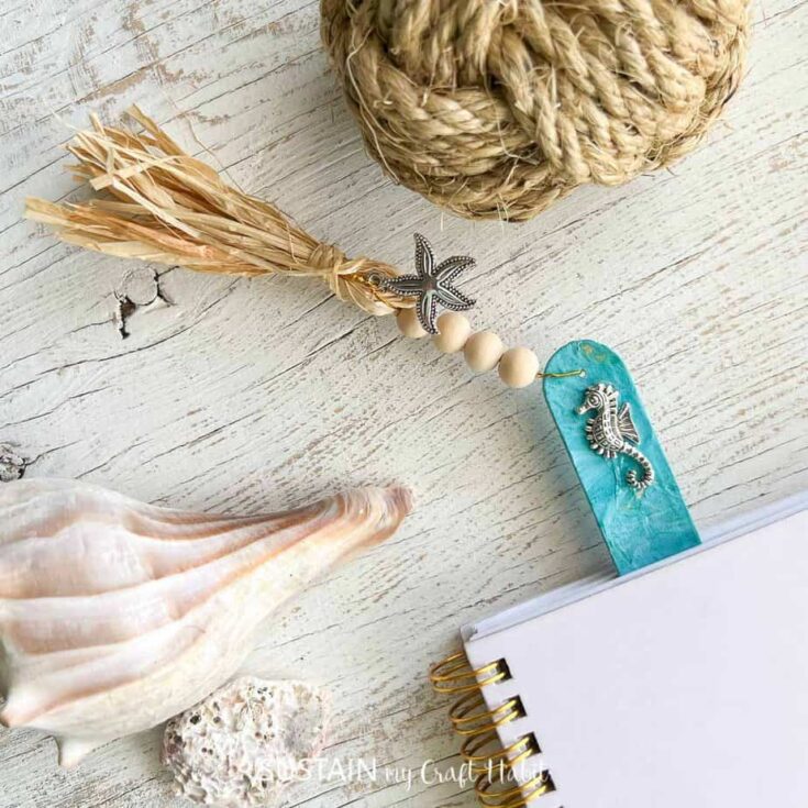 Image for A DIY Beachy Bookmark with Paint Pouring