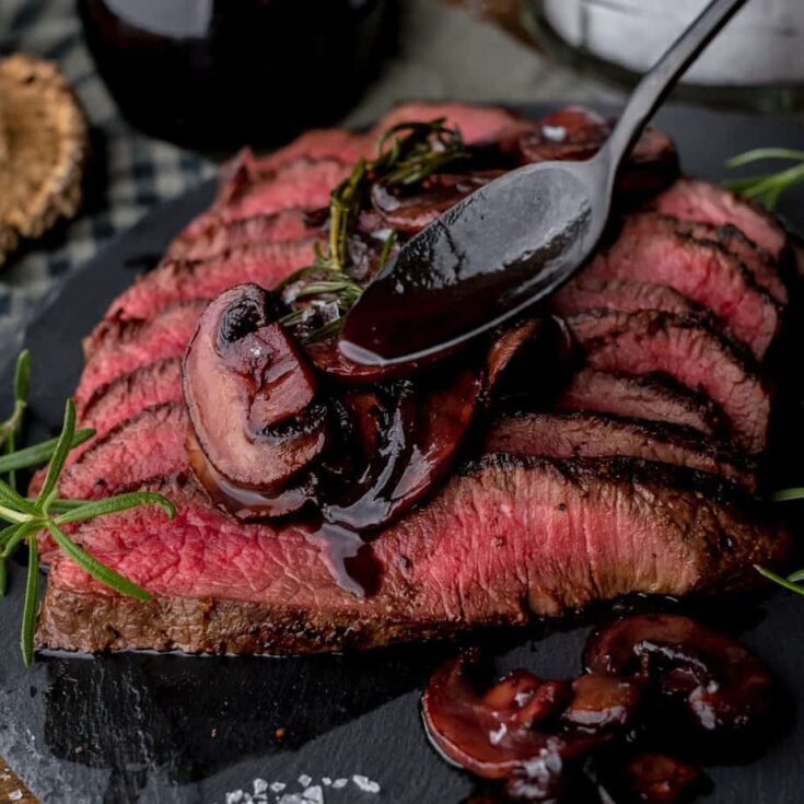 Image for Elk Backstrap with Red Wine Mushrooms