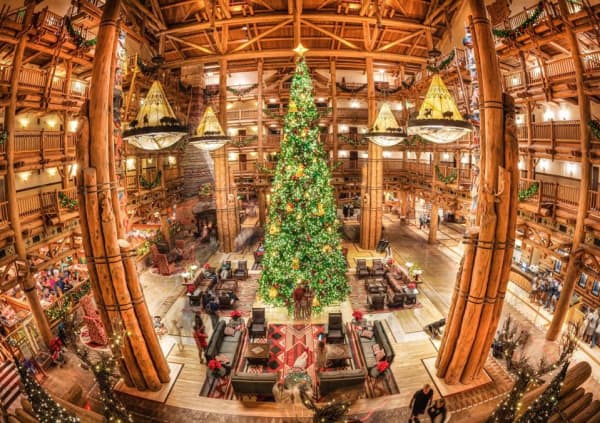 Wilderness Lodge Lobby Christmas Tree  at Disney  World