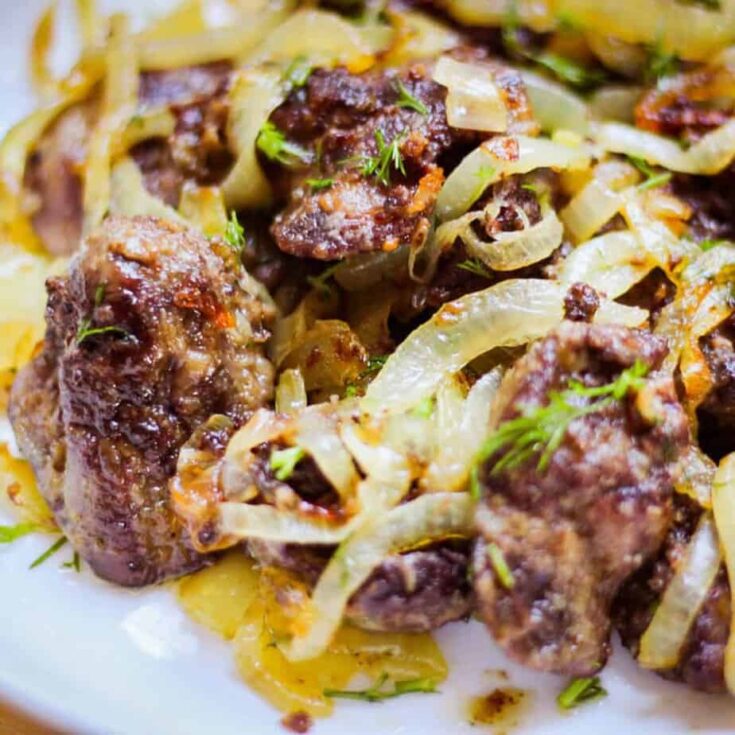 Image for Fried Chicken Livers With Onions