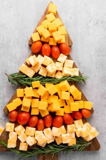 Christmas tree shaped cheese platter.