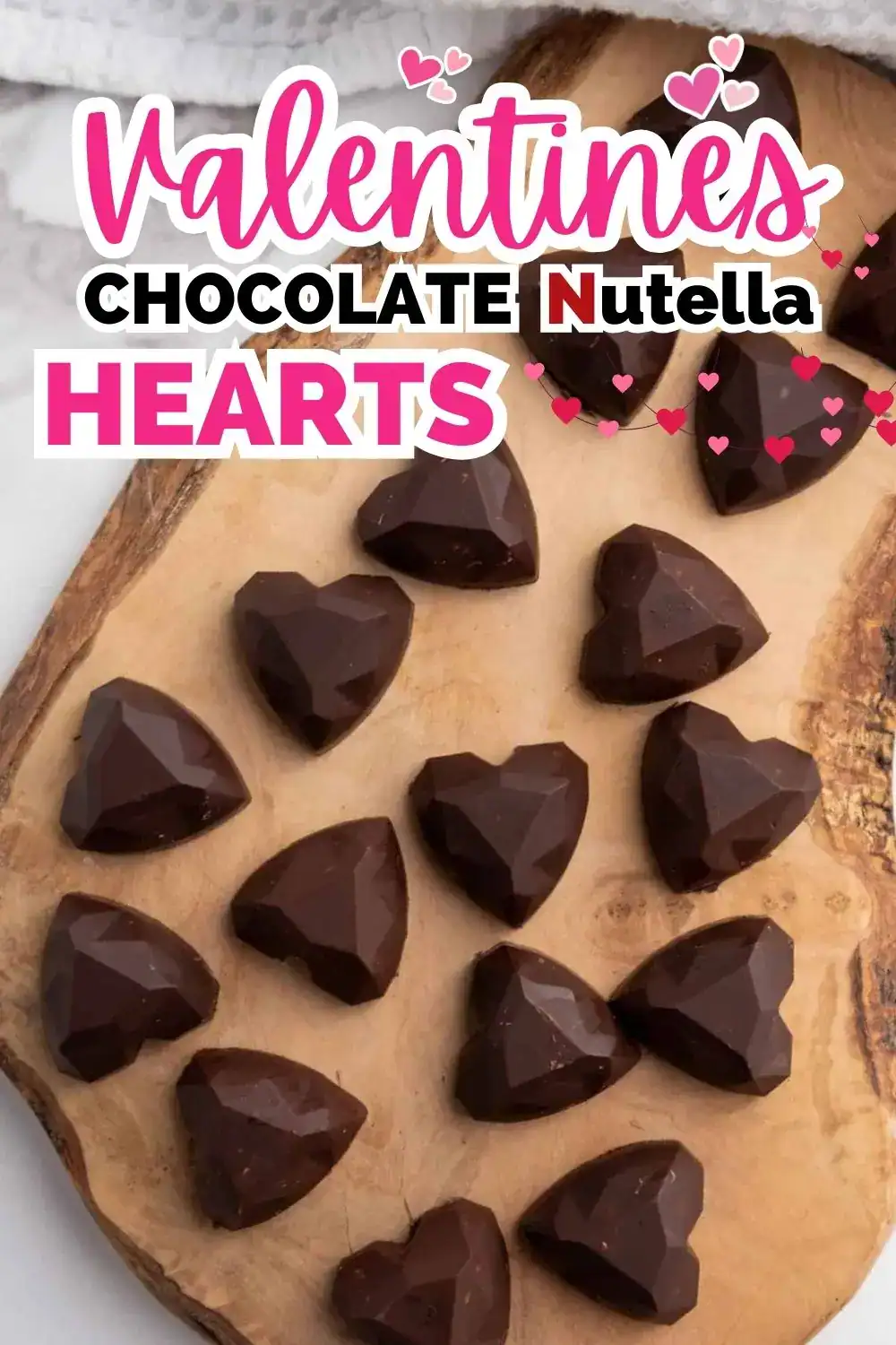 Dark chocolate heart-shaped candies perfect for Valentine's Day.