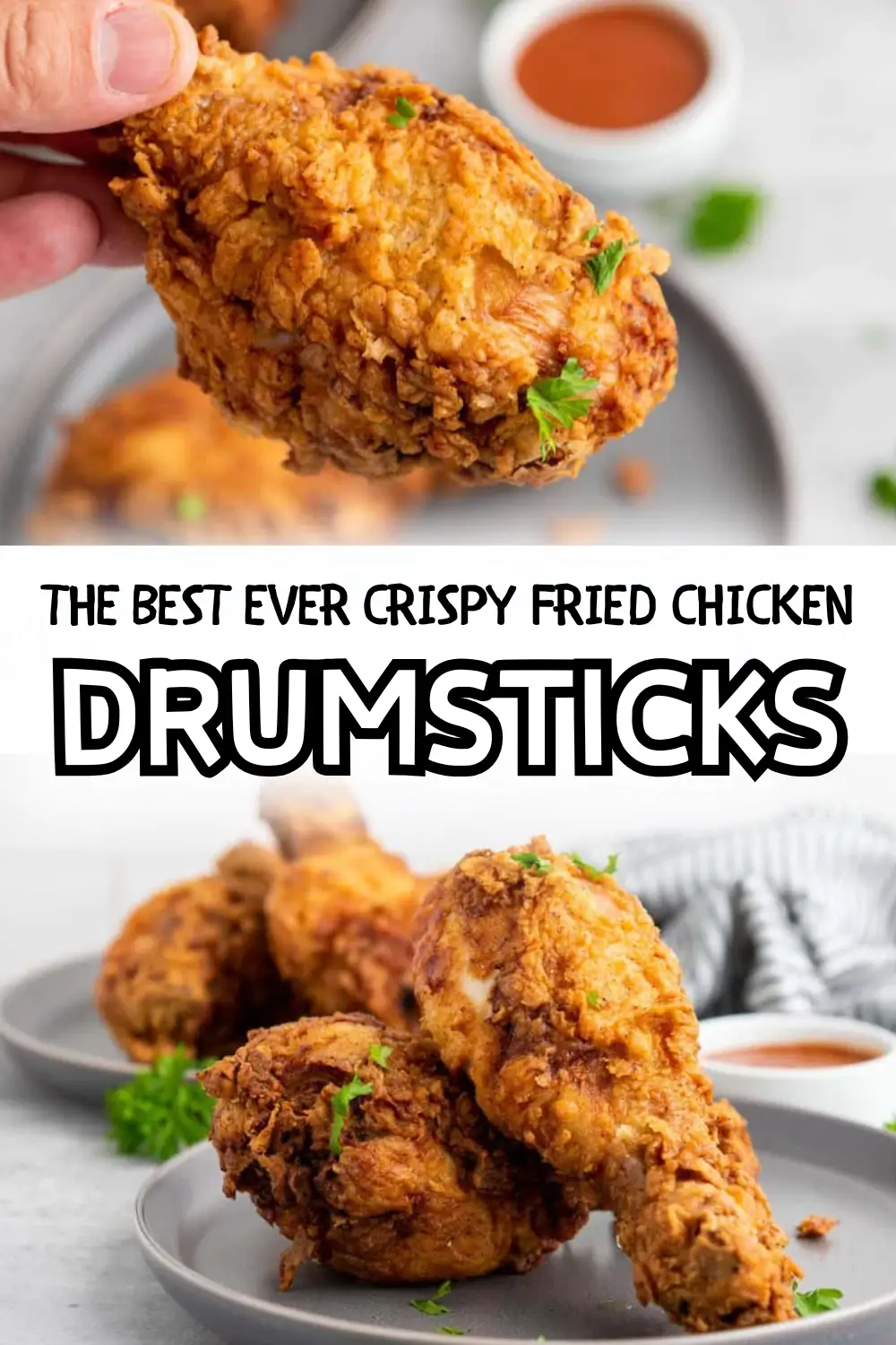A pinnable image of crispy drumsticks.