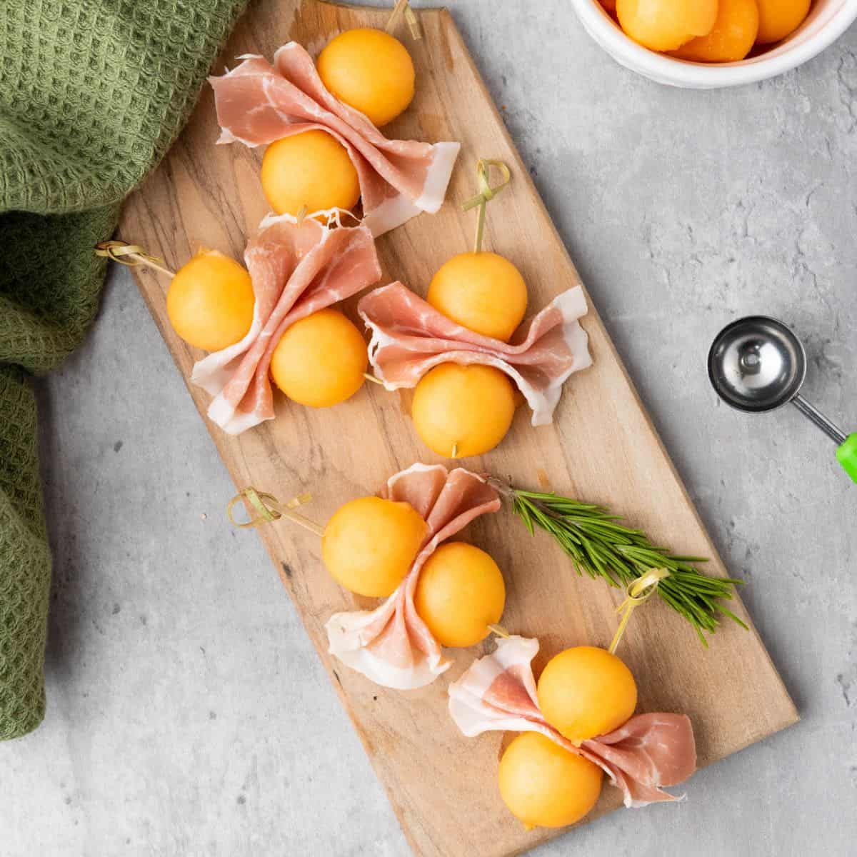 Cantaloupe Prosciutto Skewers