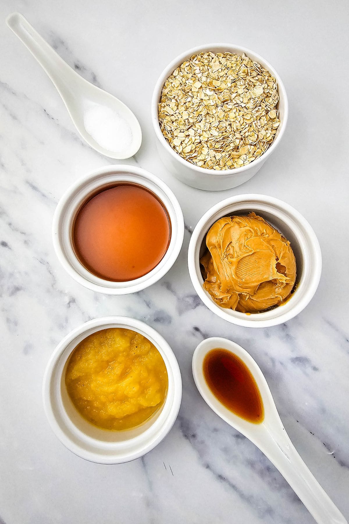 Peanut butter oatmeal cookie dough mixed in a bowl, ready to portion.