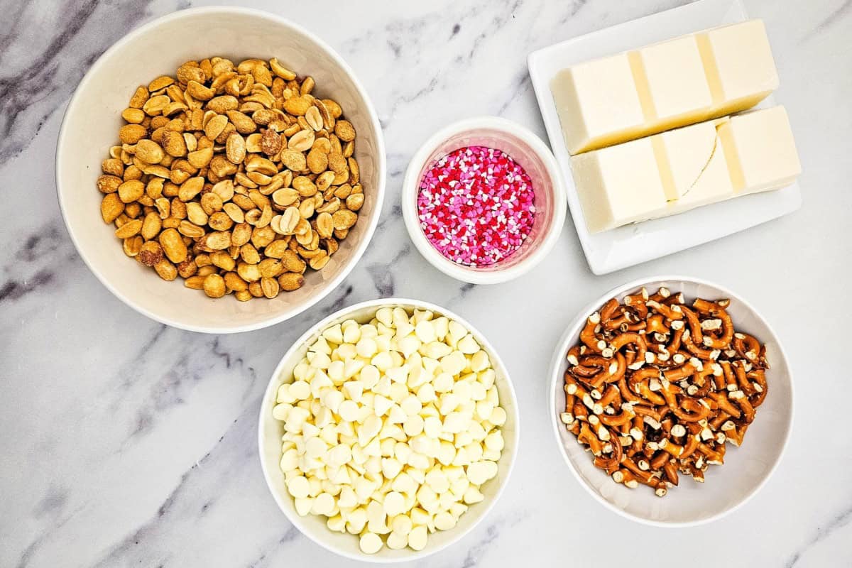 Ingredients neatly arranged on a surface, ready for preparation.
