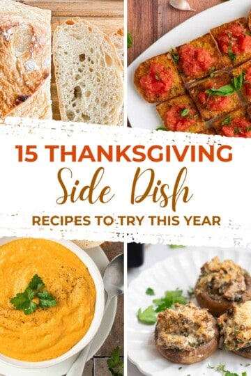 Collage of side dish recipes shown in small plates and bowls.