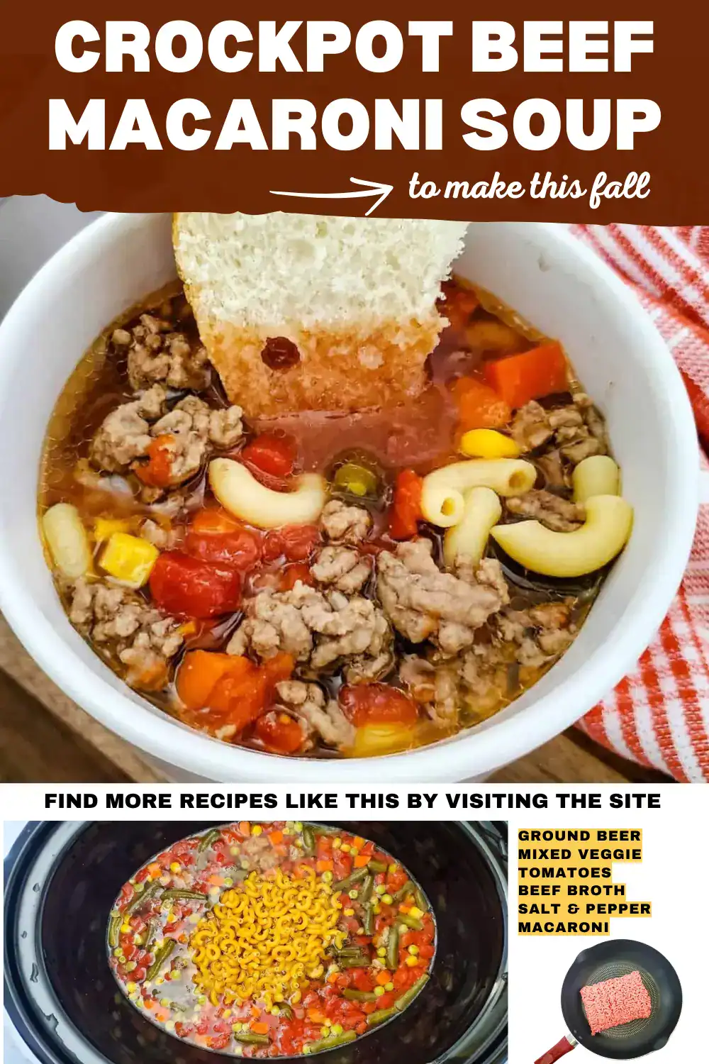 slow cooker macaroni soup with beef