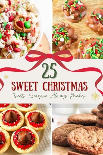 Collage of various Christmas treats.