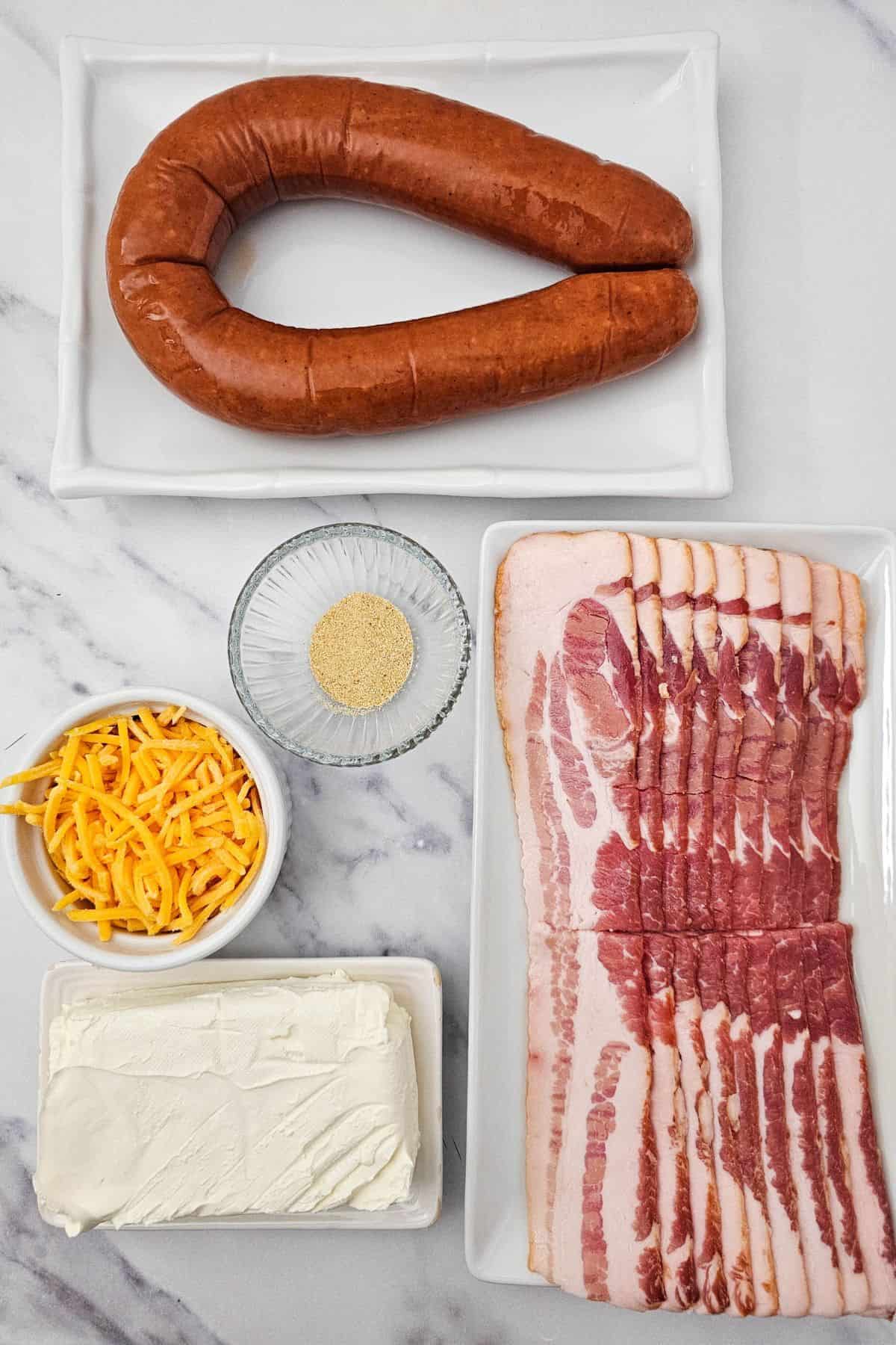 Ingredients neatly arranged on a surface.