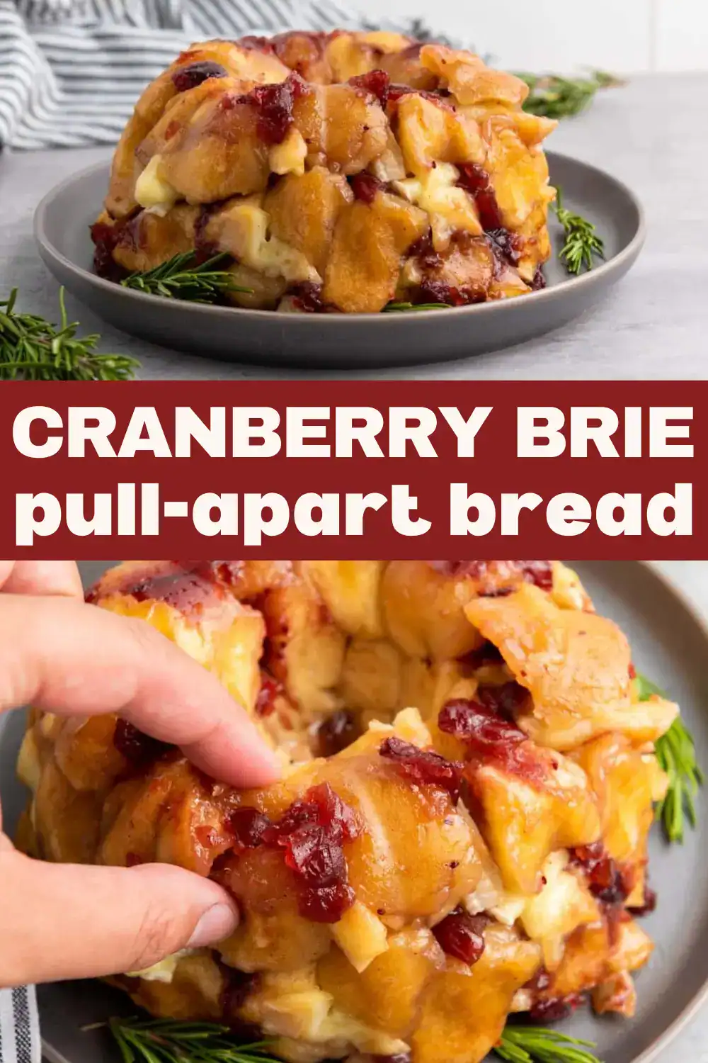 cranberry brie pull apart bread