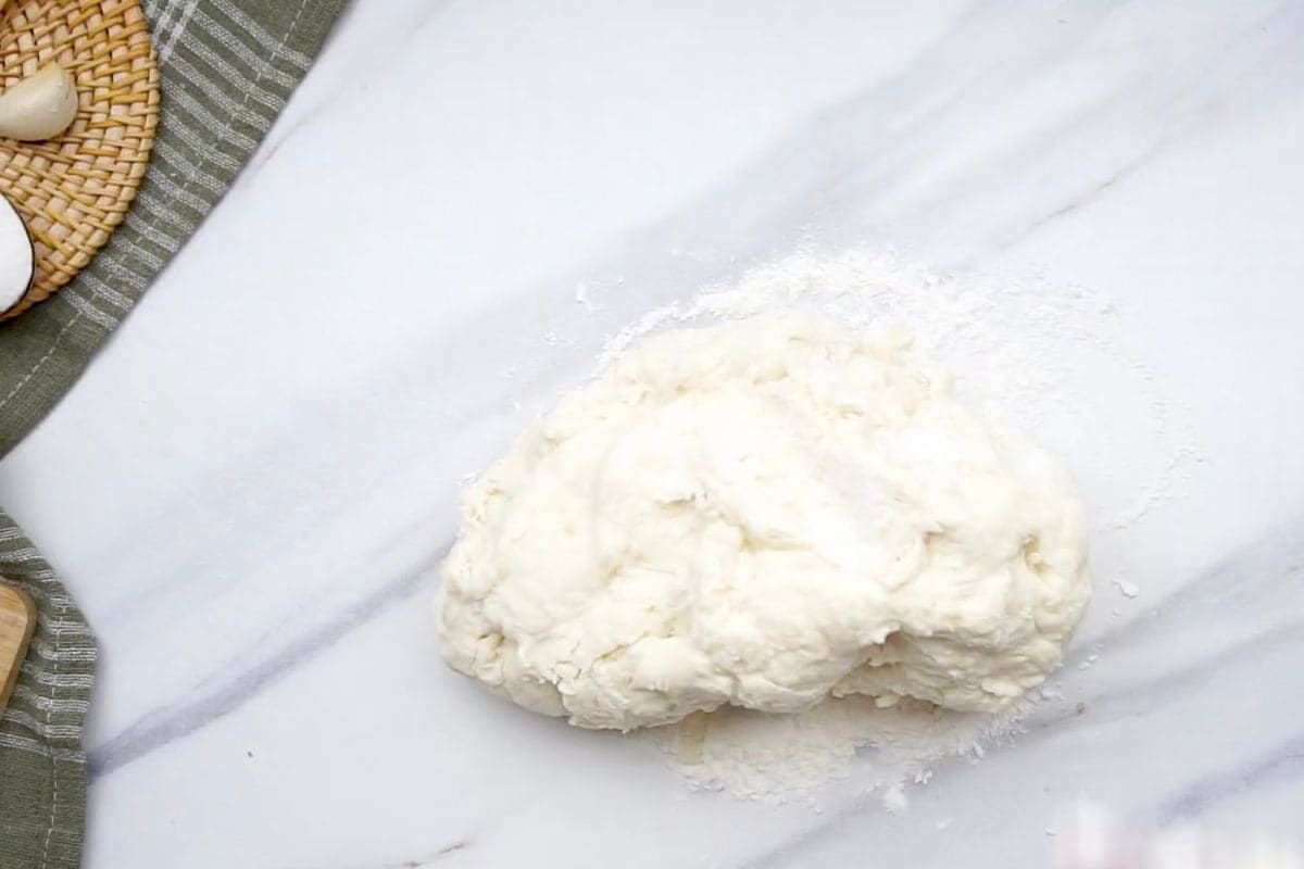 Homemade dough prepared for baking in the kitchen.