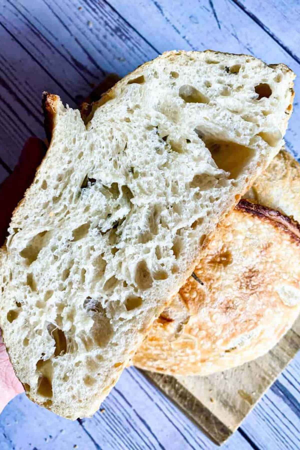 Delicious sourdough bread featuring airy crumb and golden crust, perfect for brunch or snacks.